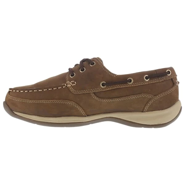 ROCKPORT WORKS Women's Sailing Club Steel Toe Boat Shoes, Brown - Image 2
