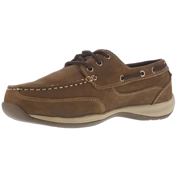 ROCKPORT WORKS Women's Sailing Club Steel Toe Boat Shoes, Brown - Image 3