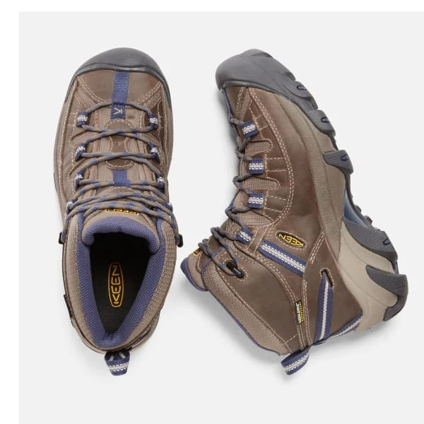 KEEN Women's Targhee II Mid Waterproof Hiking Boots, Goat/Crown Blue - Image 4